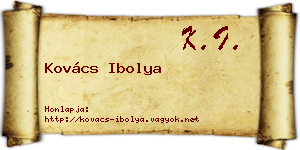 Kovács Ibolya névjegykártya