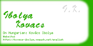 ibolya kovacs business card