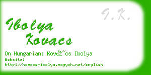 ibolya kovacs business card